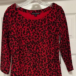 Boston Proper Red Leopard Dress